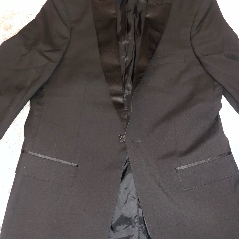 J.Lindeberg TUX WOOL TUXEDO BLK BLAZER SIZE 46/36 - Picture 2 of 8